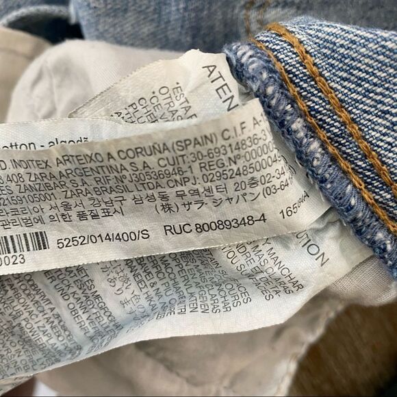 ZARA denim distressed short overall S - Picture 11 of 11